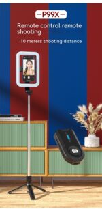 8-inch Beauty Fill Light Selfie Stick Bluetooth Remote Control Integrated Outdoor Floor Live Tripod - Image 5